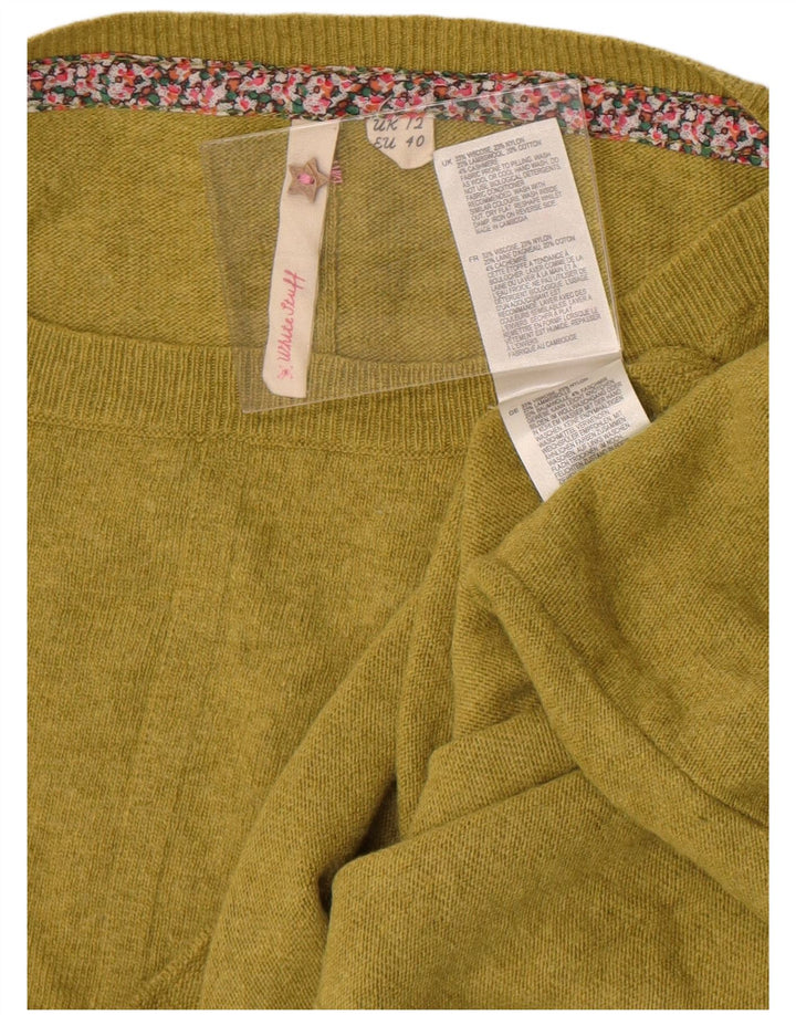 White Stuff Dame Boat Neck Jumper Sweater UK 12 Medium Green Viscose