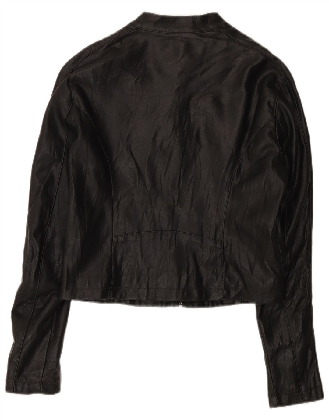 Terranova Womens Crop Biker-jakke i imiteret læder UK 10 Small Black