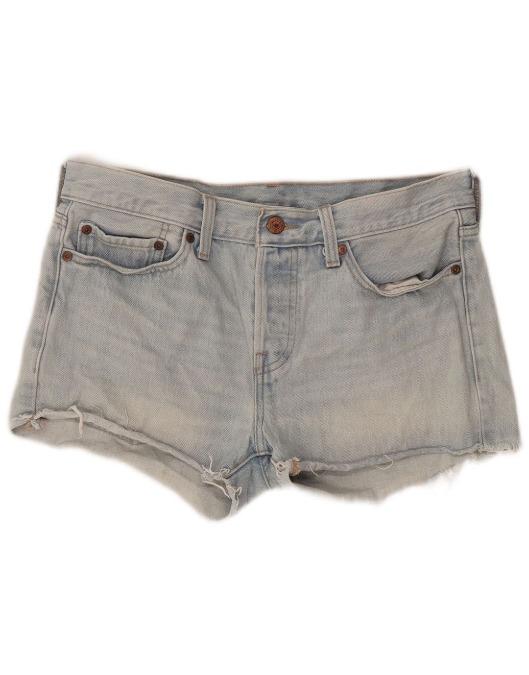 LEVI'S Womens 501 denimshorts W27 Små blå bomuld