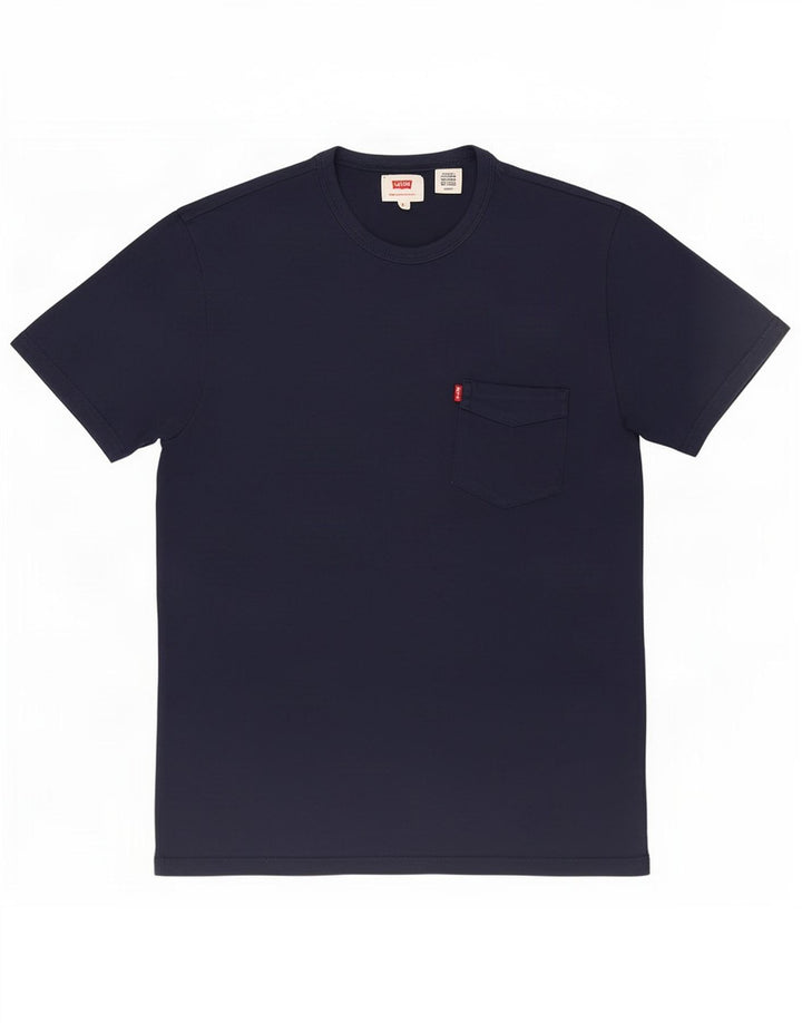 Levi's herre T-shirt top lille marineblå bomuld