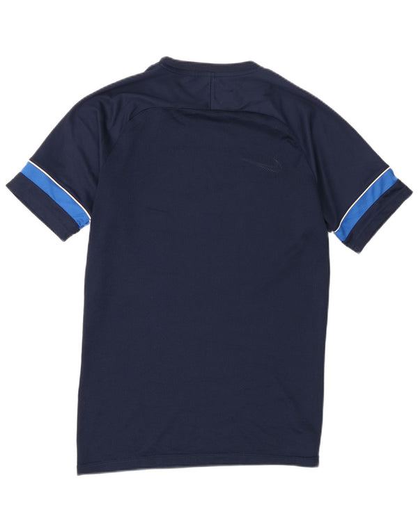 Nike Herre Dri Fit T-shirt Top Medium Navy Blue Colourblock