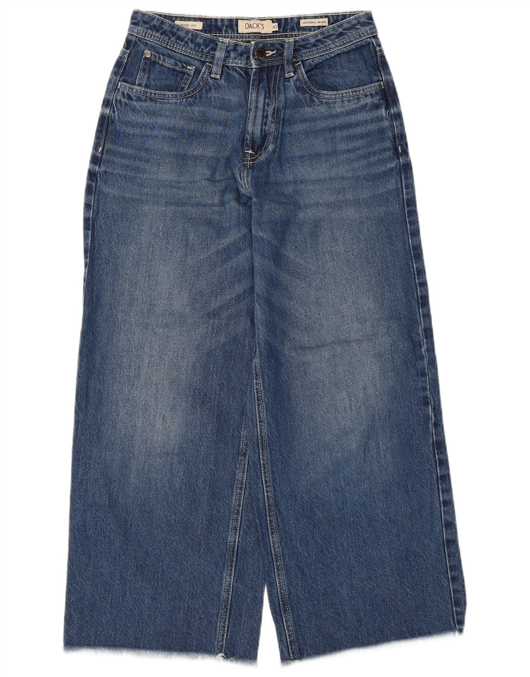 Dacks Dame Crop Wide Leg Jeans IT 40 Small W26 L25 Blå Bomuld