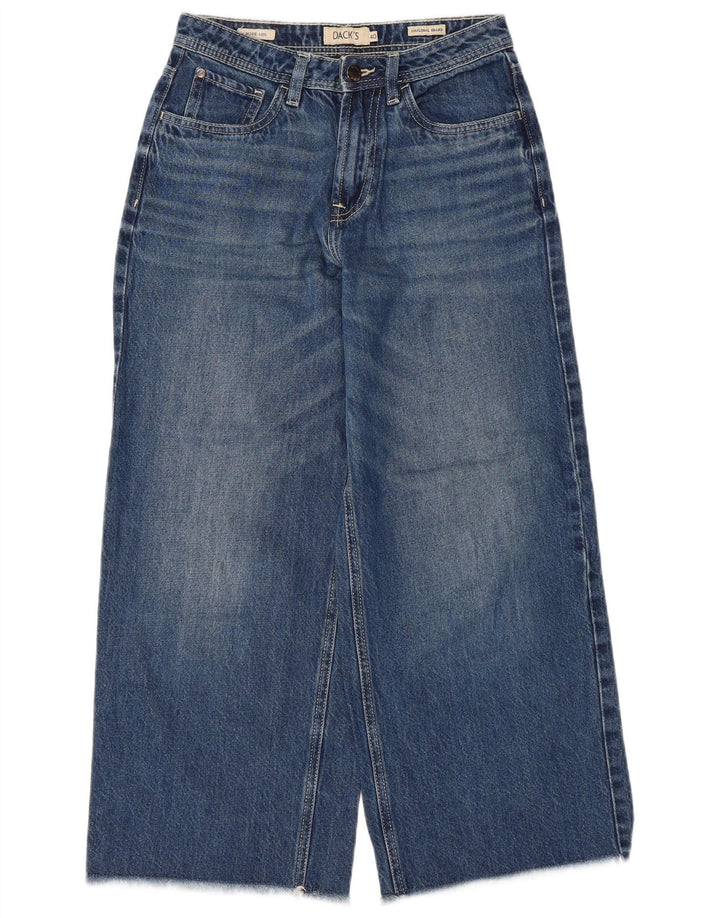 Dacks Dame Crop Wide Leg Jeans IT 40 Small W26 L25 Blå Bomuld