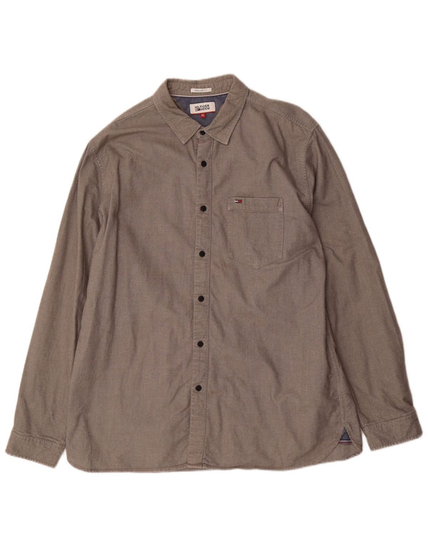 Tommy Hilfiger Herre Regular Fit skjorte XL Grå Bomuld