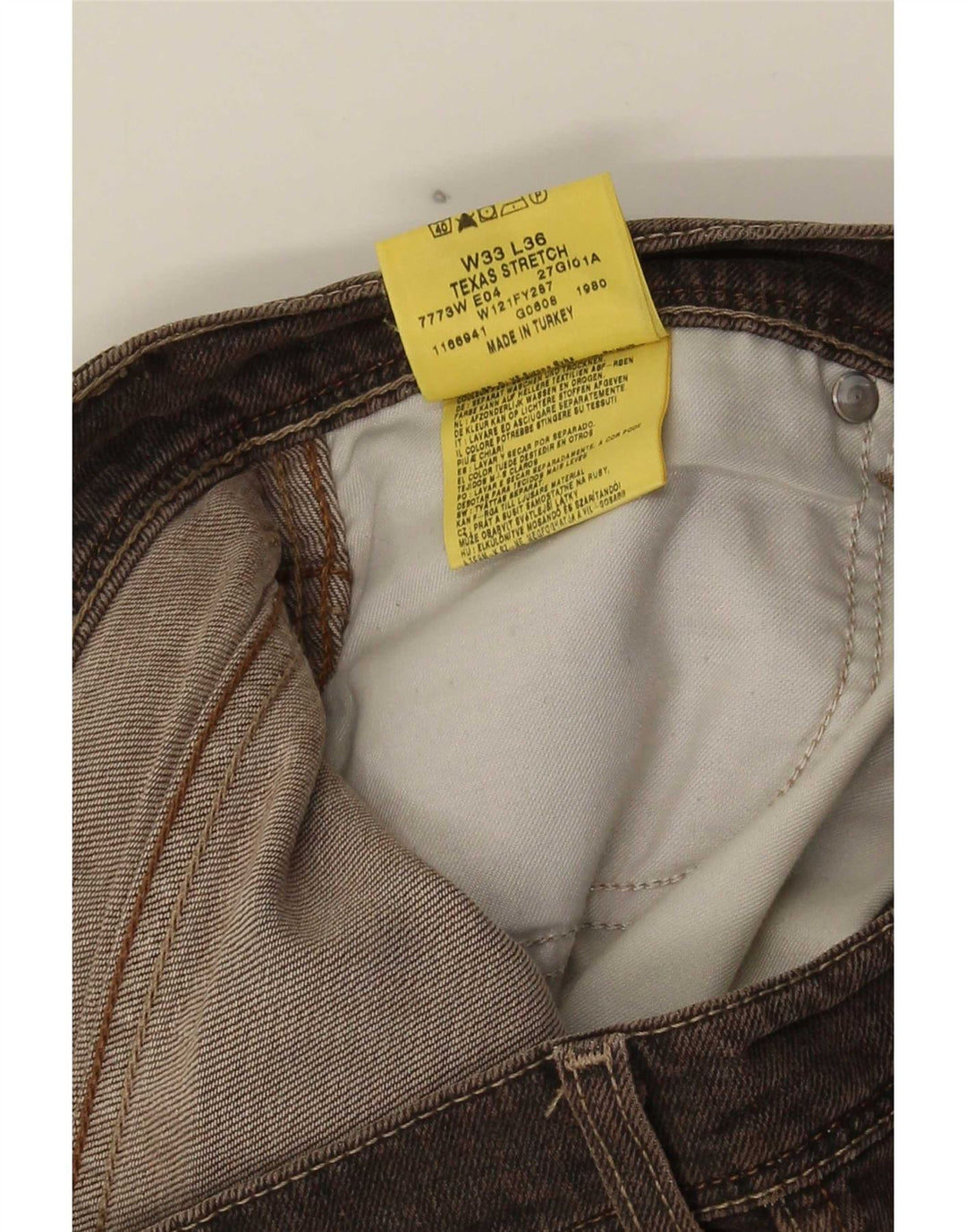 Wrangler Herre Texas Stretch Straight Jeans W33 L29 Brun Bomuld