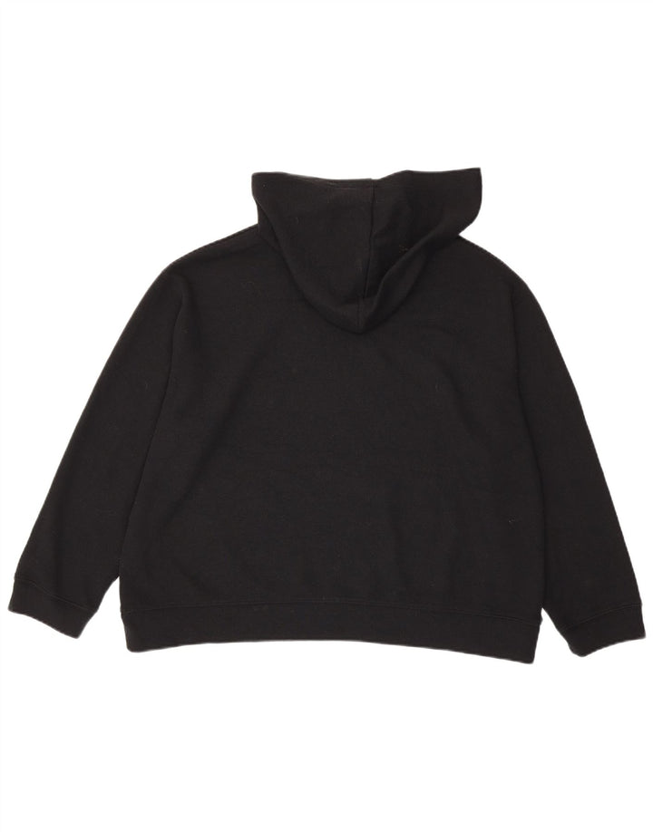 Zara Dame Oversized Hoodie Jumper UK 16 Large Black Polyester