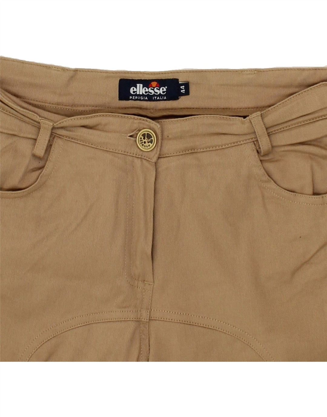 ELLESSE Womens Straight Capri Trousers IT 44 Medium W30 L21 Beige Cotton Vintage Ellesse and Second-Hand Ellesse from Messina Hembry 