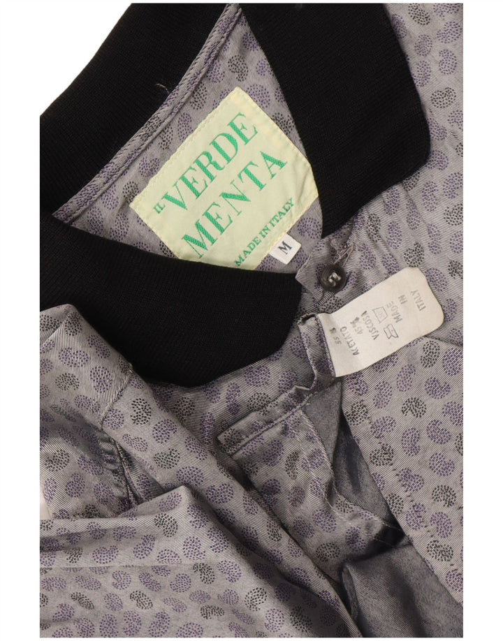 Vintage herreskjorte mellemgrå Paisley Acetate