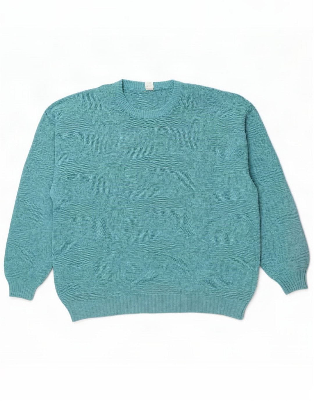 Vintage Herre sweater med rund hals IT 50 Medium Blå