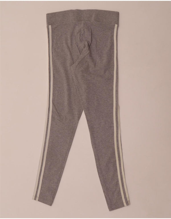 Adidas Womens Leggings UK 10 Small Grey Flecked Bomuld