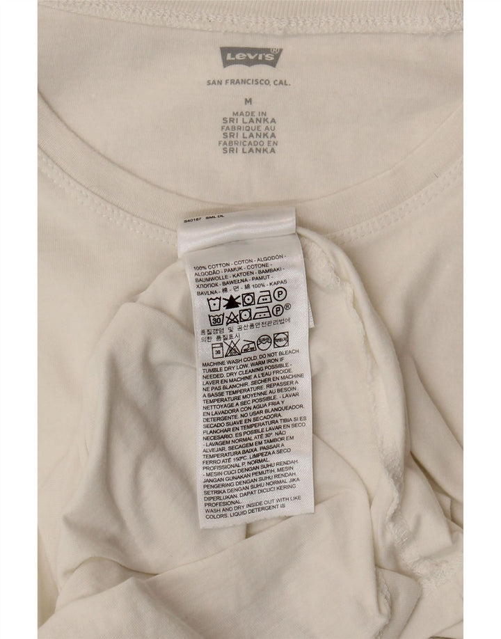 LEVI'S Womens T-Shirt Top UK 14 Medium White Cotton Vintage Levi's and Second-Hand Levi's from Messina Hembry 