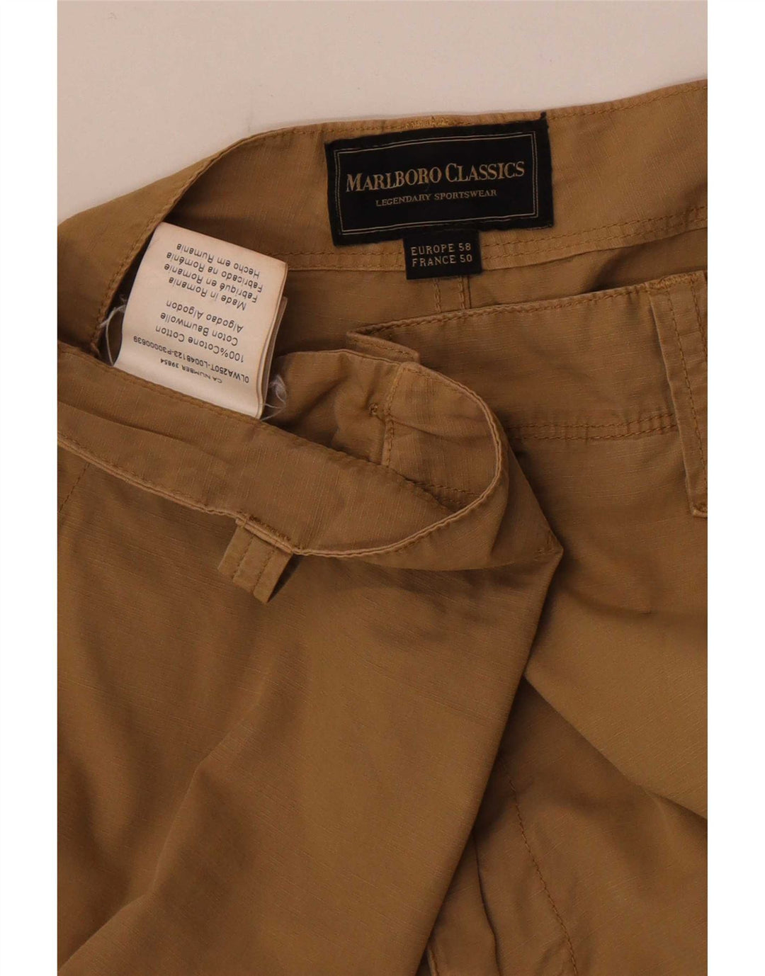 Marlboro Classics Herre Cargo Shorts W42 2XL Beige Bomuld