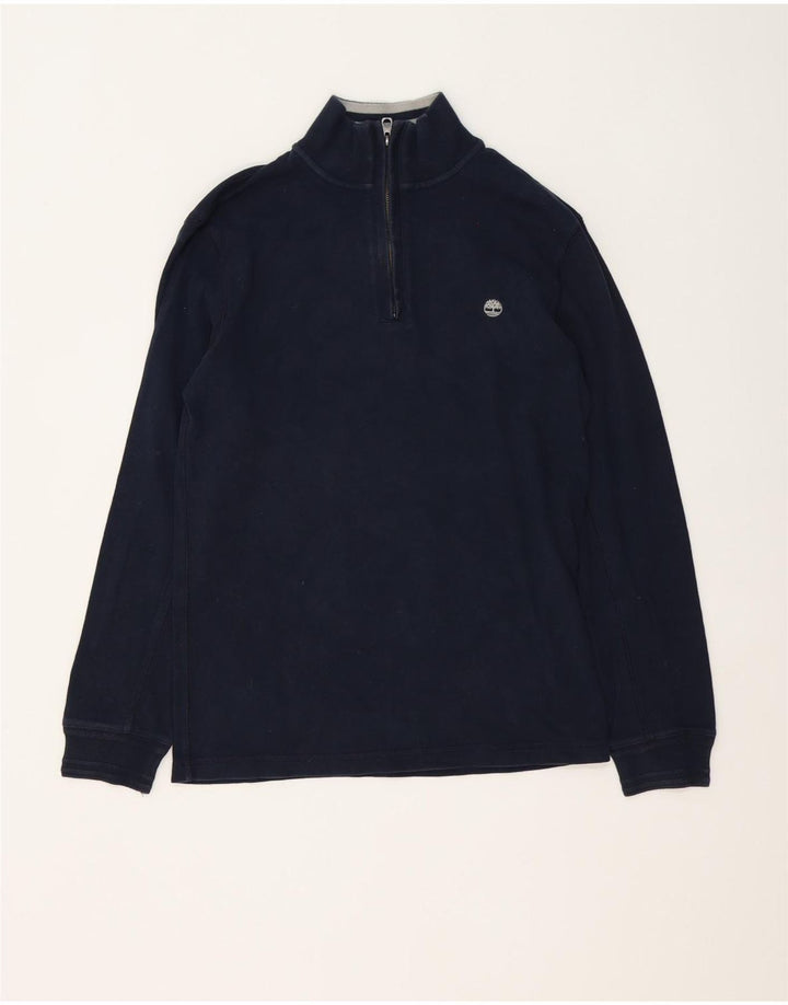 Timberland Herre Zip Neck Sweatshirt Jumper lille marineblå bomuld