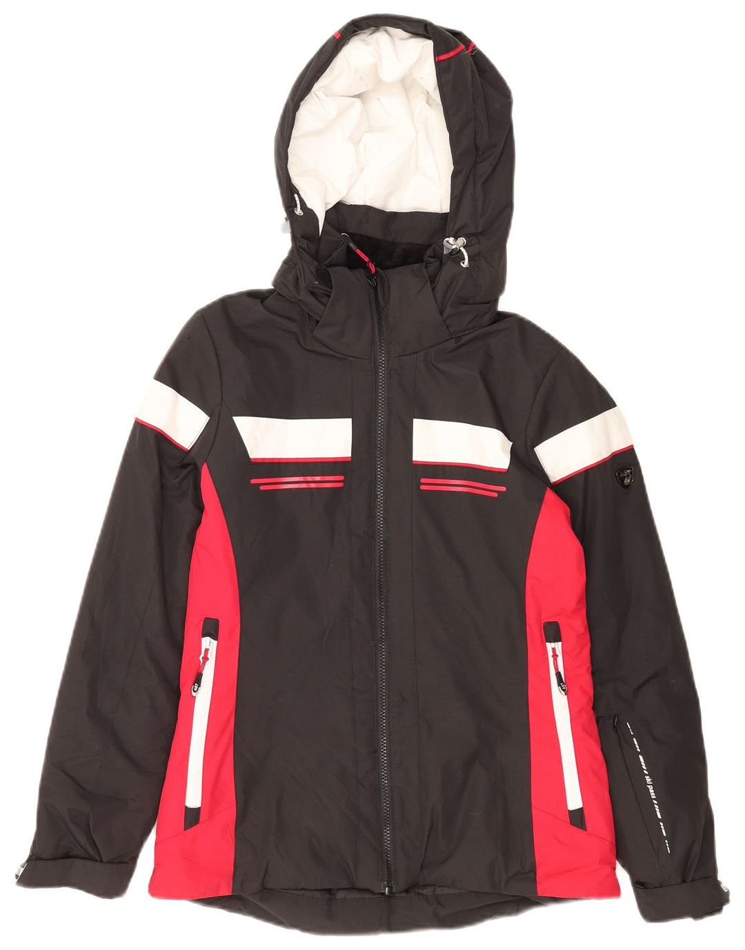 AST Herre grafisk regnjakke med hætte UK 34 XS Sort Colourblock Polyester