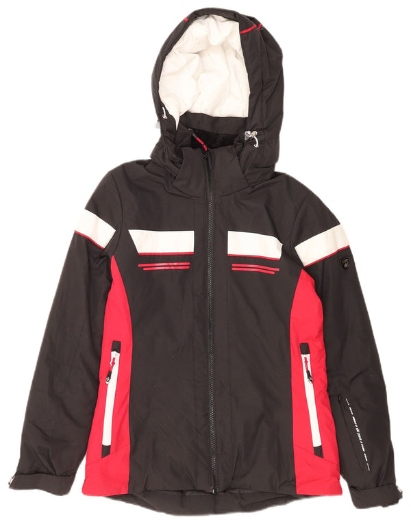 AST Herre grafisk regnjakke med hætte UK 34 XS Sort Colourblock Polyester