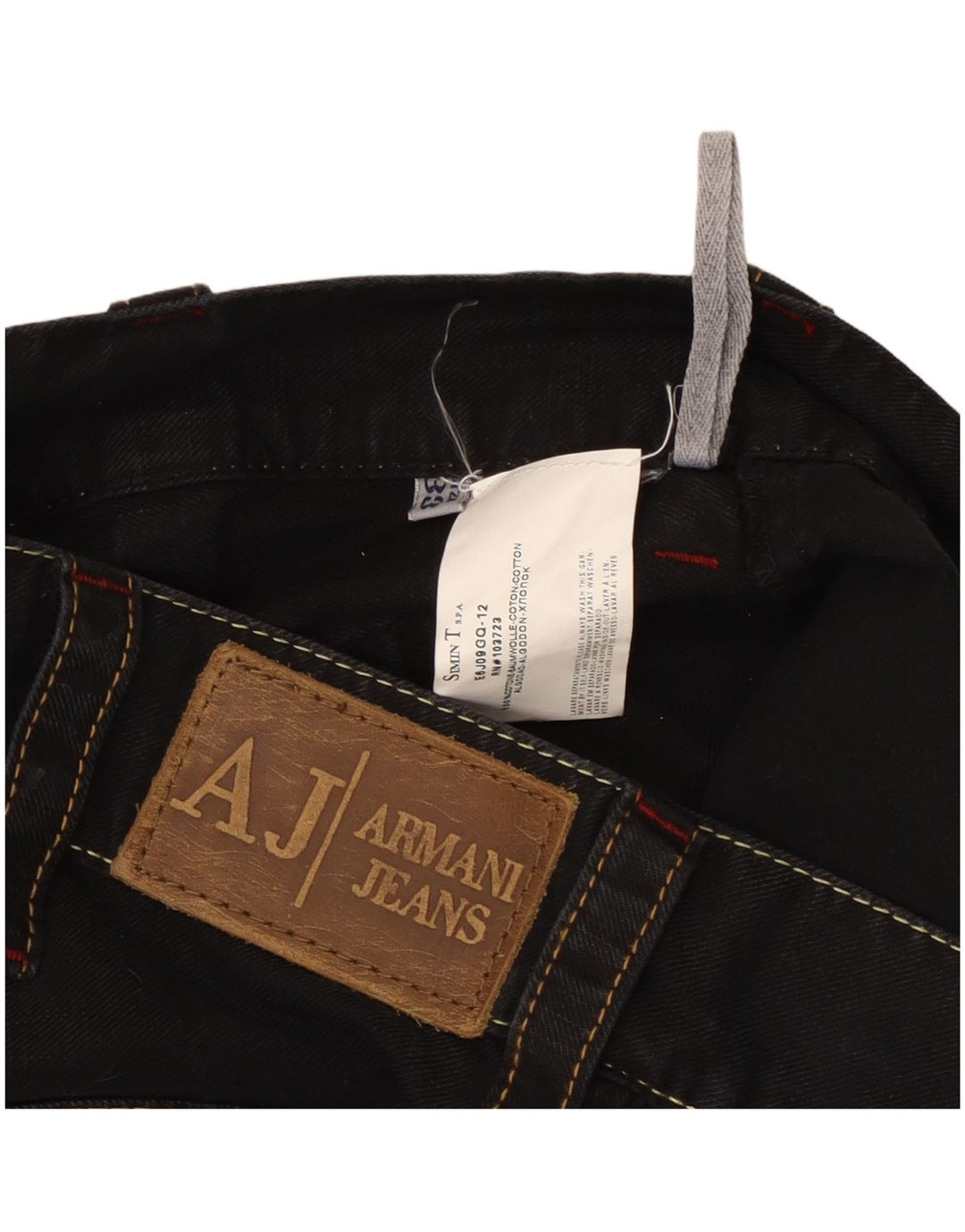 ARMANI løse jeans til kvinder W33 L33 sort bomuld