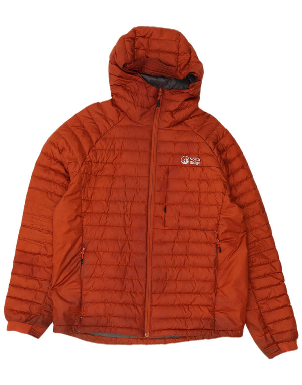 North Ridge Herre hættepolstret jakke UK 40 Stor brun polyester