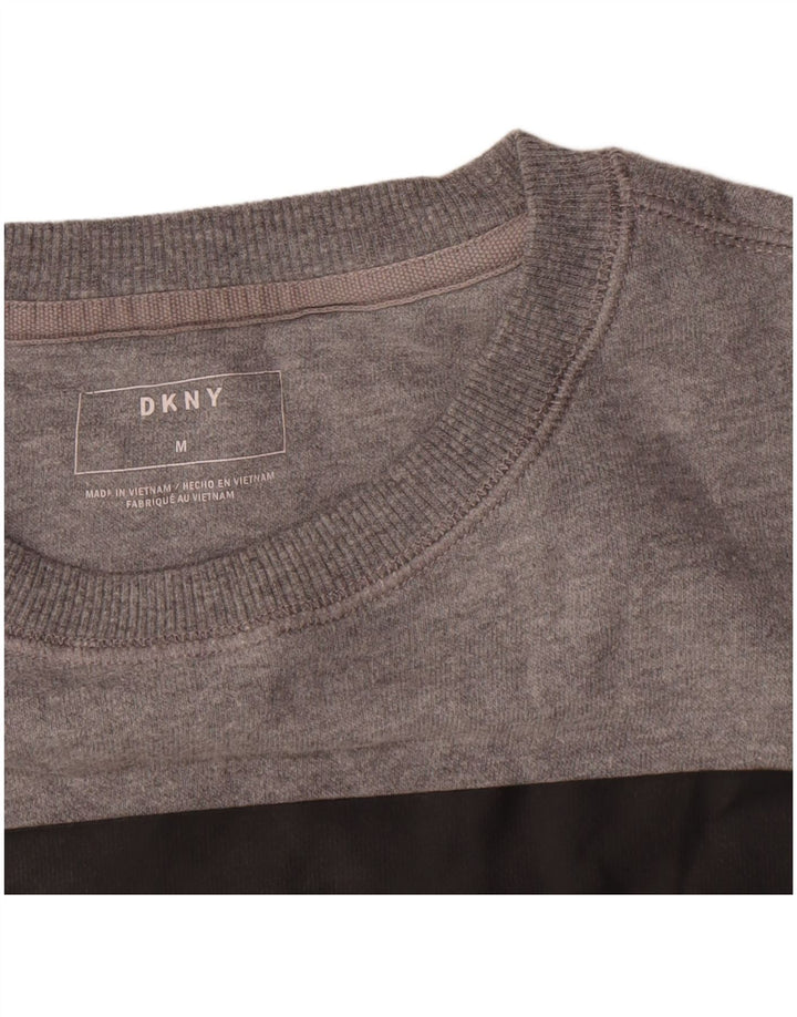 Dkny Herre Grafisk Sweatshirt Jumper Medium Grå Flecked Bomuld
