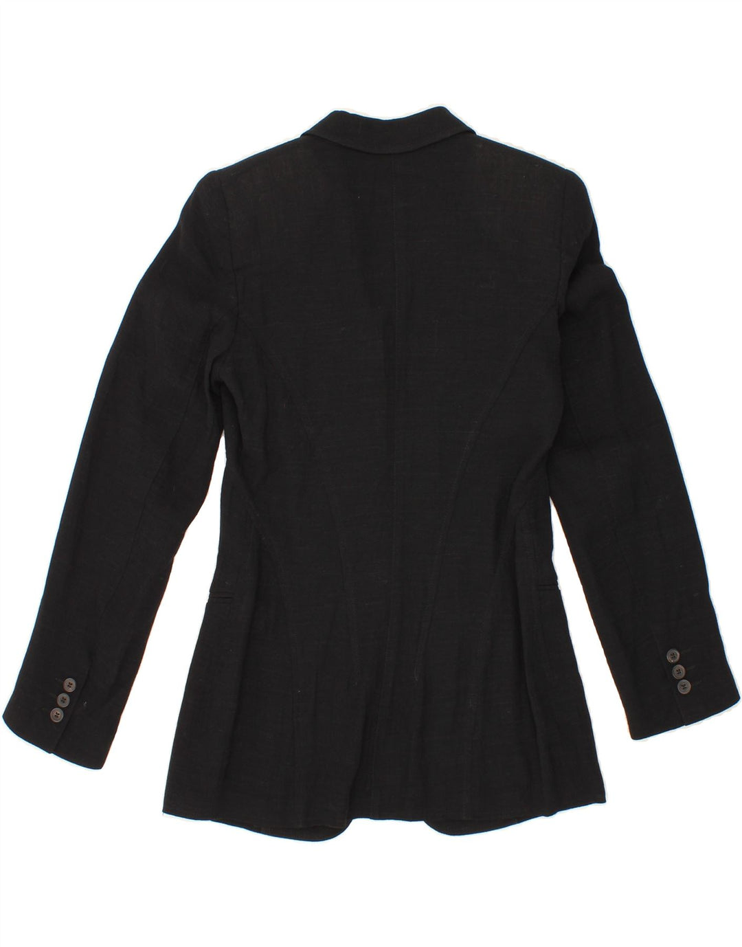 TRUSSARDI Womens 3 Button Blazer Jacket IT 42 Medium Black Viscose Vintage Trussardi and Second-Hand Trussardi from Messina Hembry 