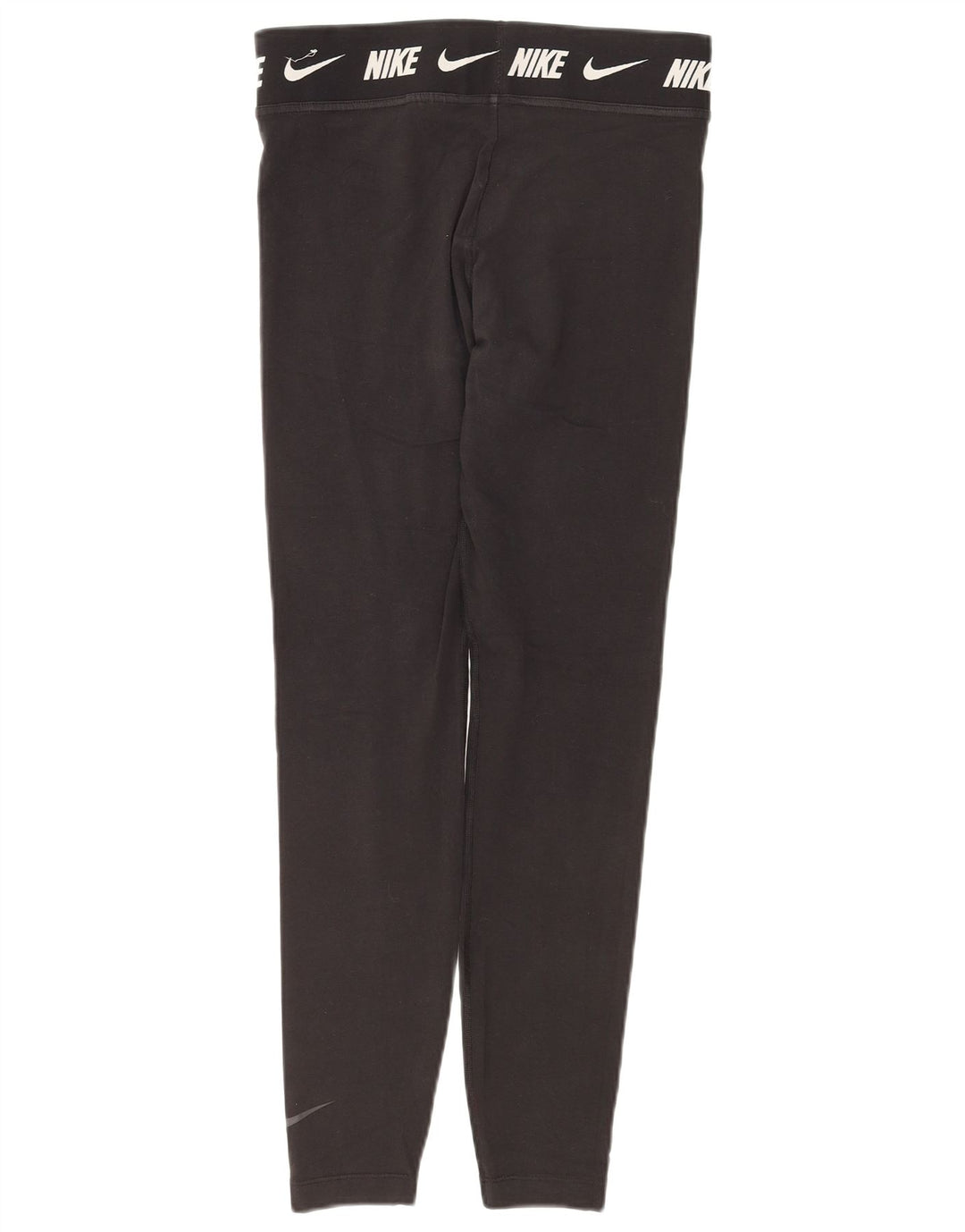 NIKE Dame Tight Fit Grafiske Leggings UK 12 Medium Sort Bomuld