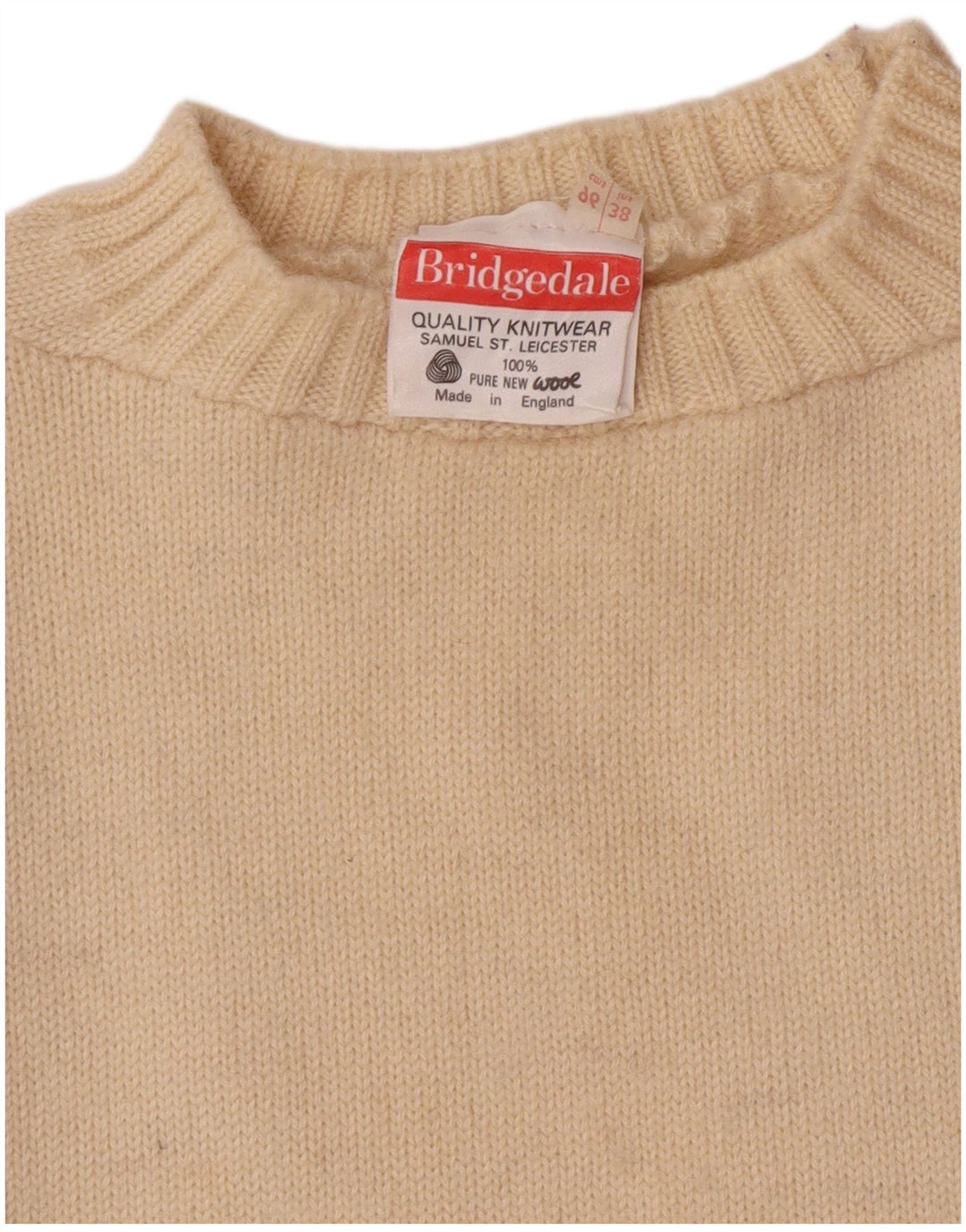 Bridgedale Herre Crew Neck Jumper Sweater EU 38 Small Beige Uld