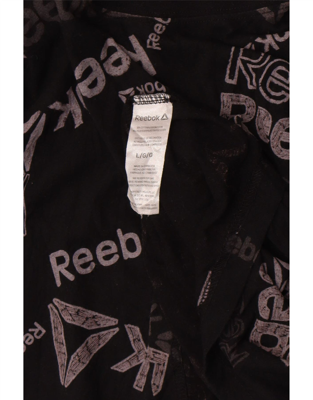 Reebok Herre grafisk T-shirt Top Stor sort bomuld