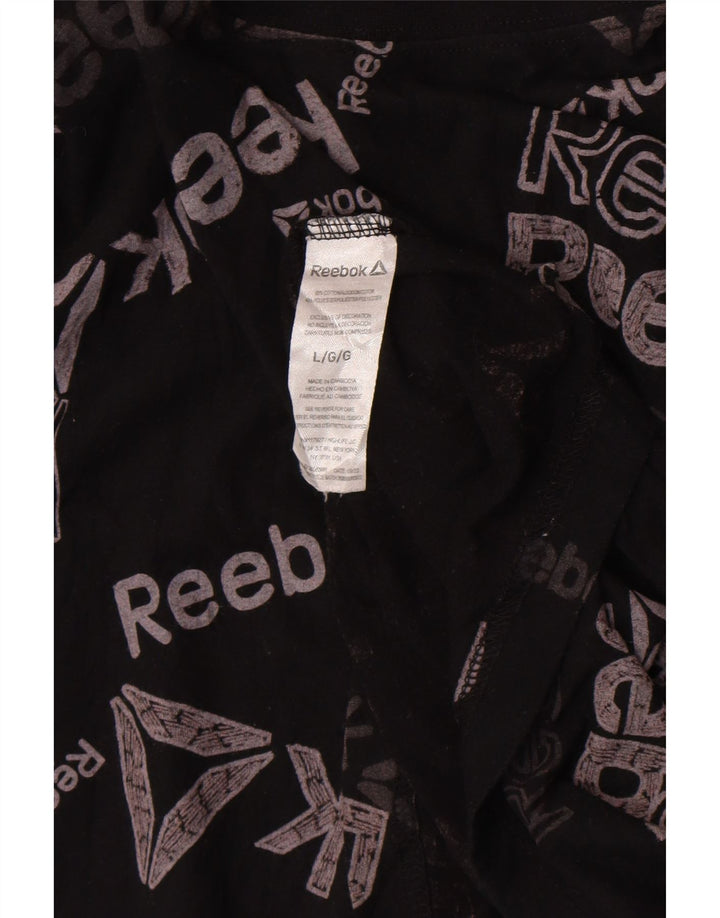 Reebok Herre grafisk T-shirt Top Stor sort bomuld