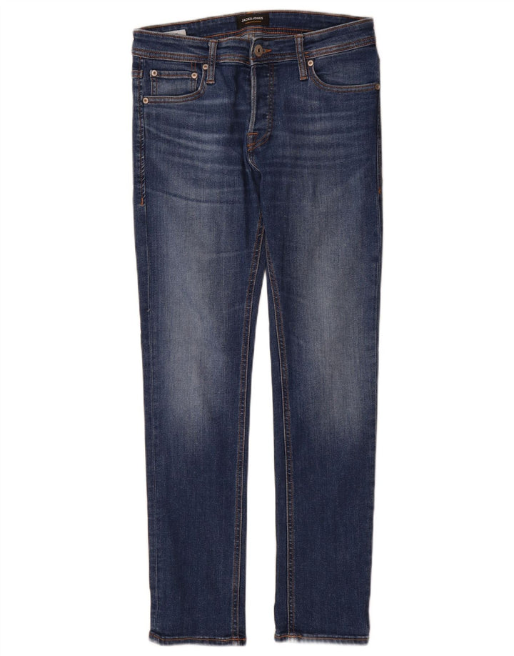 Jack & Jones Herre GLENN Slim Jeans W29 L30 Blå Bomuld