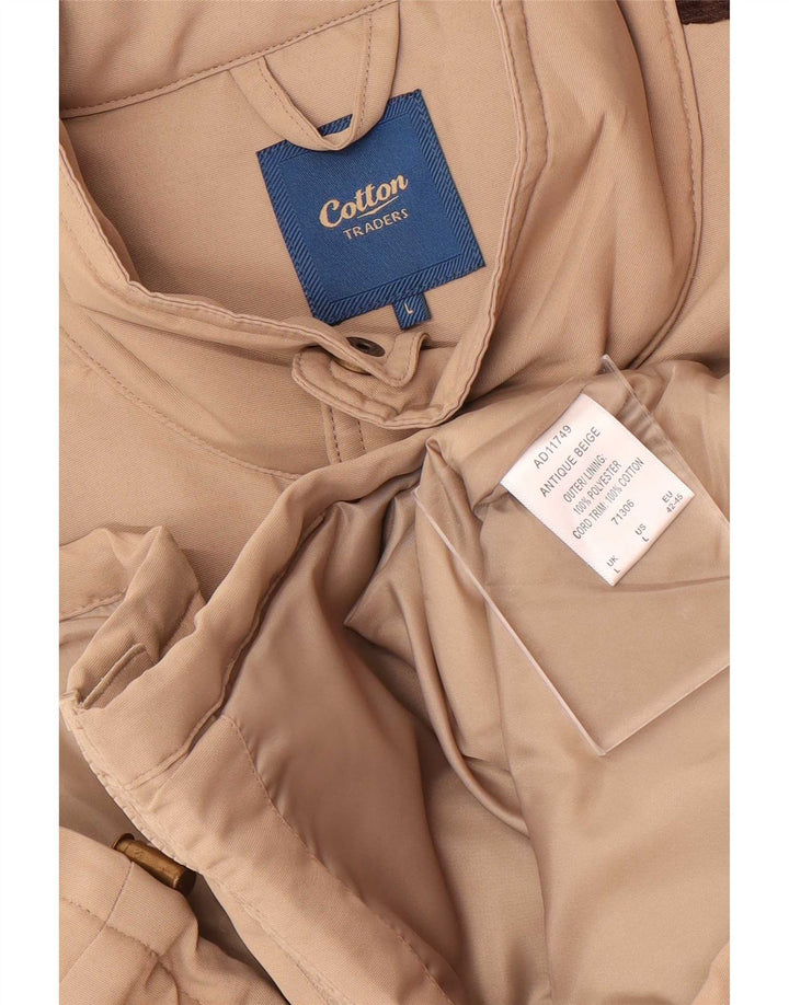 Cotton Traders Herre Utility Gilet UK 40 Large Beige Colourblock Polyester