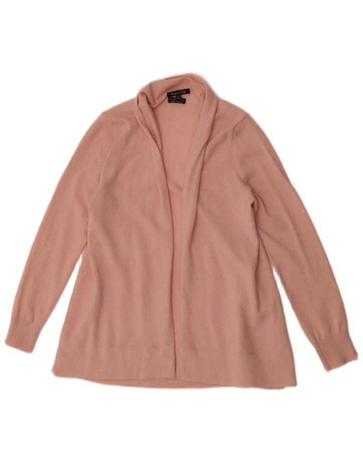 Massimo Dutti Dame Open Cardigan Sweater UK 12 Medium Pink