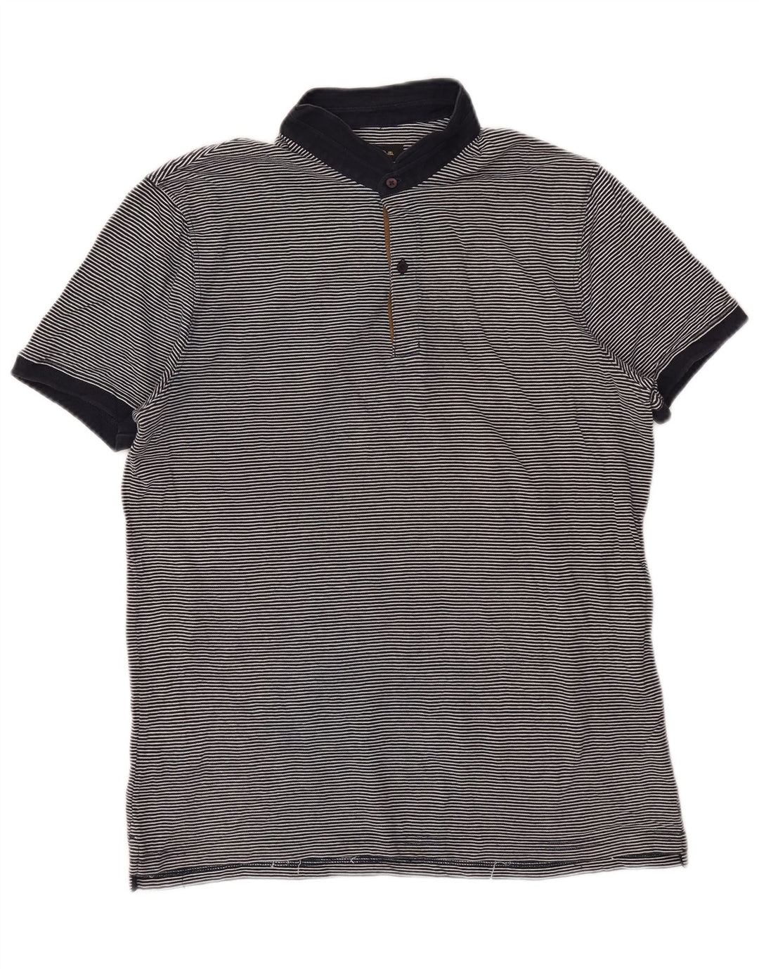 Massimo Dutti herre poloshirt Stor marineblå nålestribet bomuld