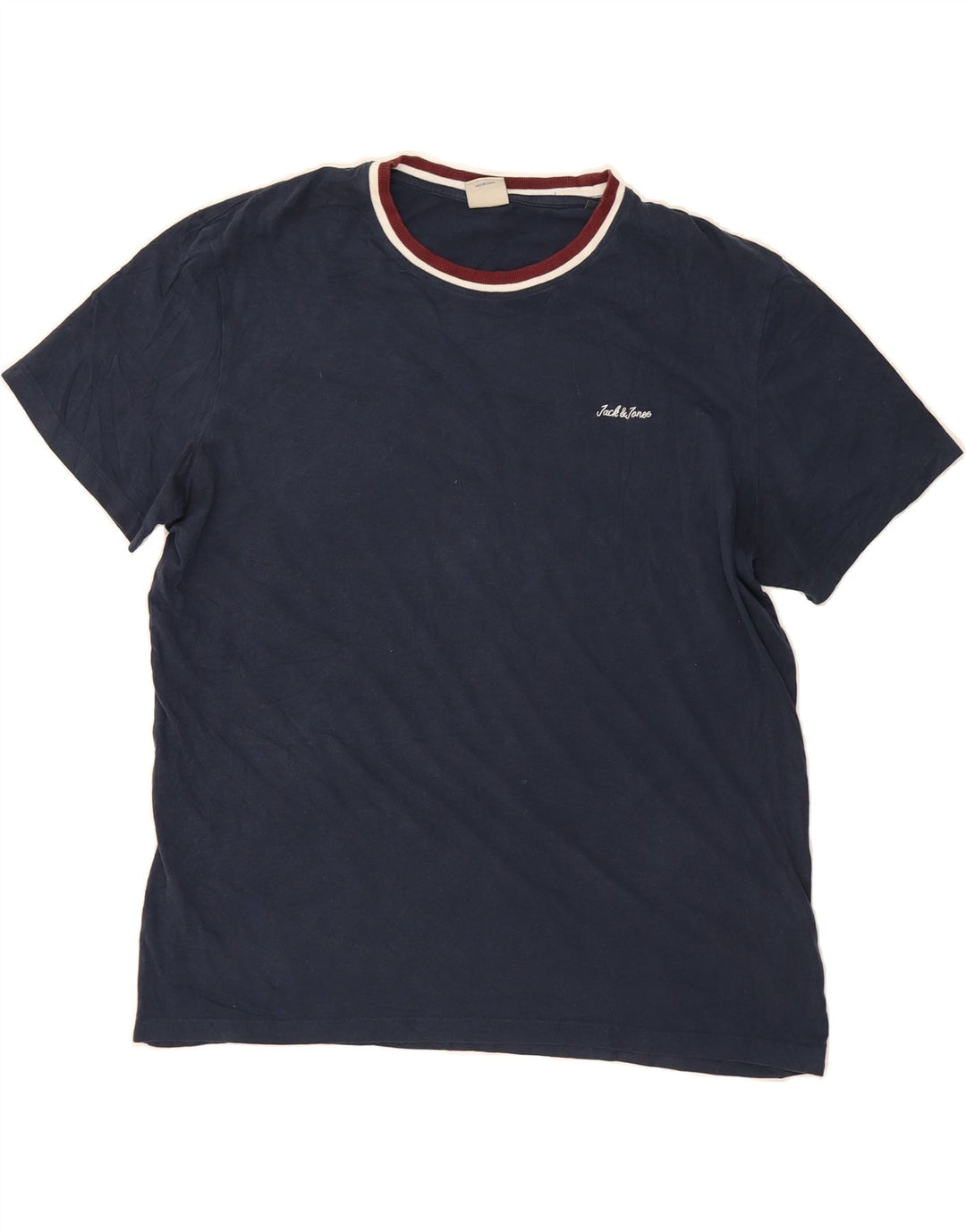 JACK & JONES Mens T-Shirt Top 2XL Navy Blue Cotton Vintage Jack & Jones and Second-Hand Jack & Jones from Messina Hembry 