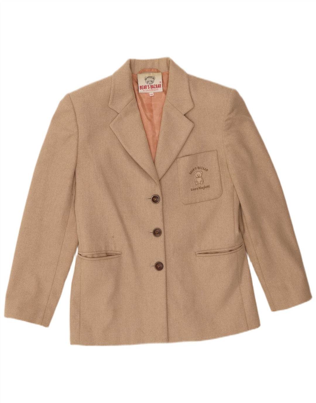Laura Biagiotti Dame Bear's Bazaar Blazer Jacket IT 42 Medium Beige