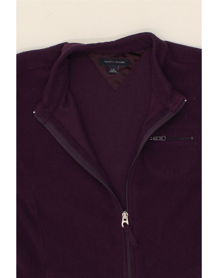 TOMMY HILFIGER Womens Fleece Jacket UK 16 Large Purple Polyester Vintage Tommy Hilfiger and Second-Hand Tommy Hilfiger from Messina Hembry 