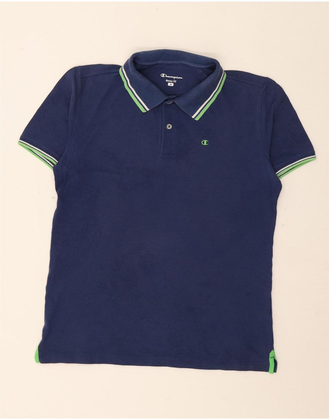 Champion Herritage Fit Polo Shirt Medium Blue