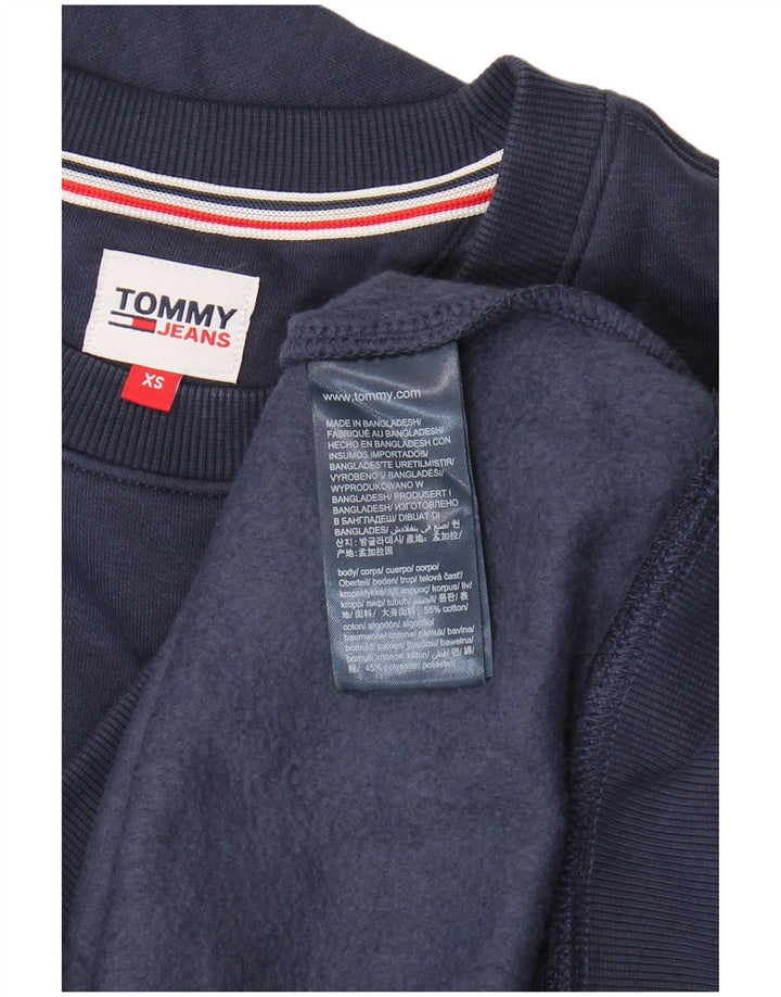 TOMMY HILFIGER oversized sweatshirttrøje til kvinder UK 6 XS marineblå bomuld