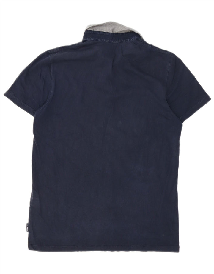 Ted Baker herre poloshirt str. 3 Medium marineblå bomuld