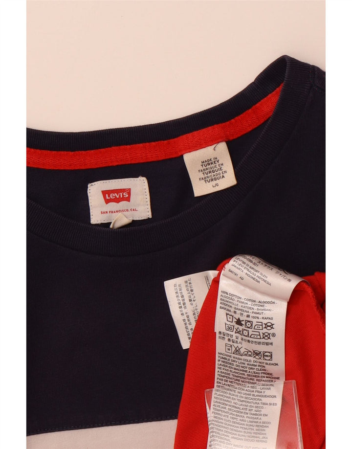 LEVI'S Herre grafisk T-shirt Top Stor flerfarvet Colourblock Bomuld