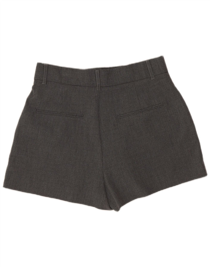 Zara Womens High Waist Hot Pants Medium W28 Grå Houndstooth