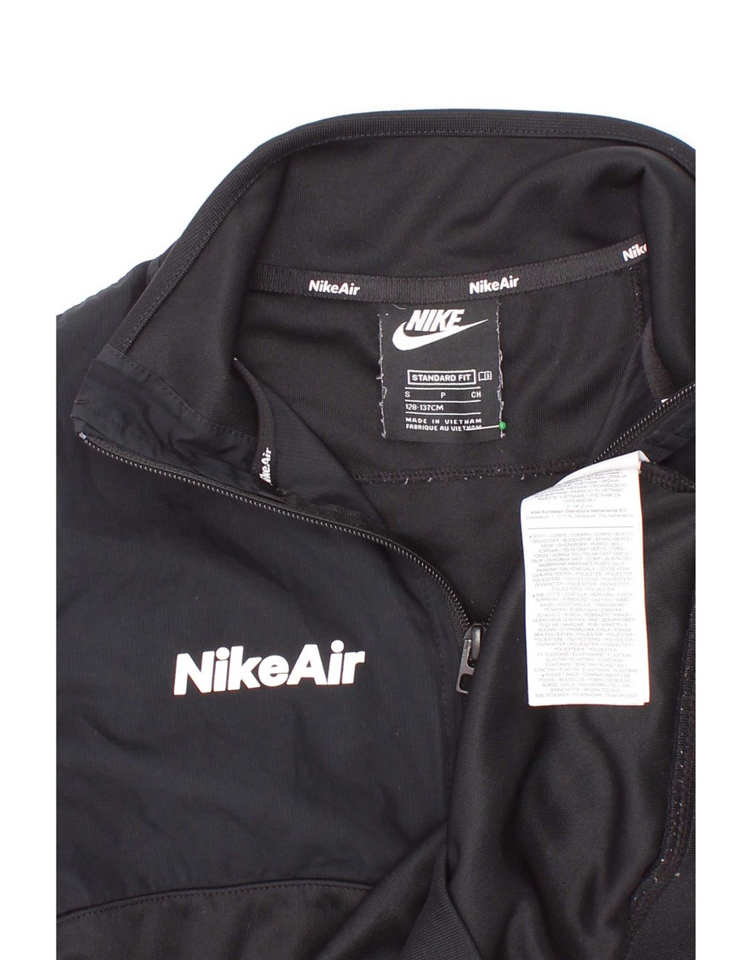 Nike Boys Standard grafisk sweatshirt med lynlåshals 8-9 år Lille Sort