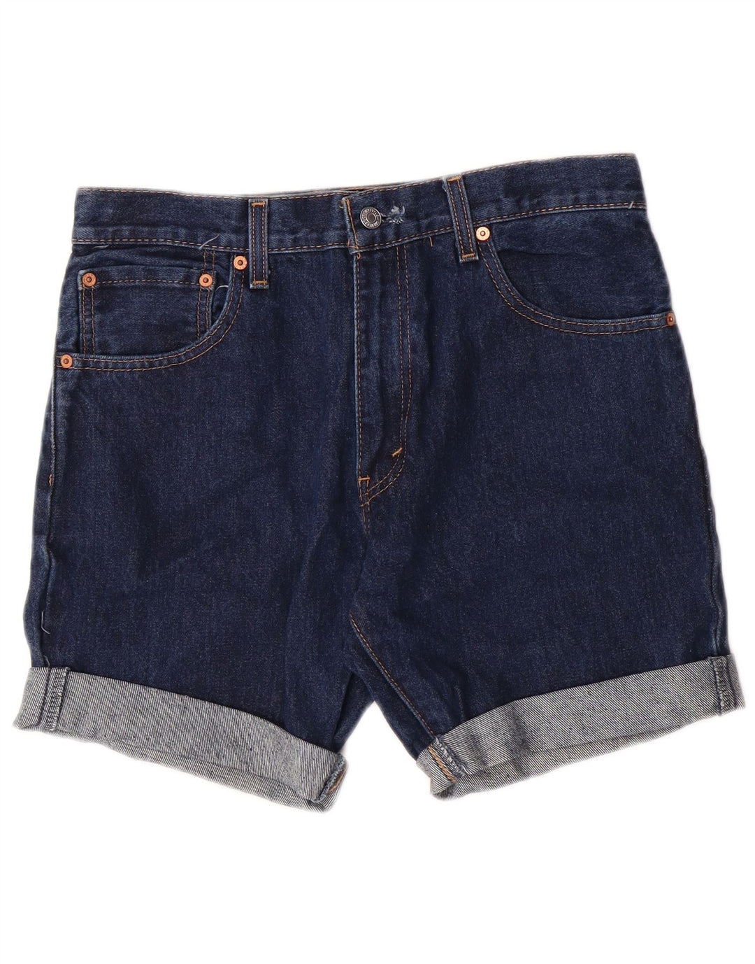 LEVI'S Mens 517 Denim Shorts W32 Medium Navy Blue Cotton