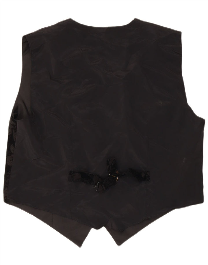 CARINA Damevest UK 20 2XL Sort Blomster