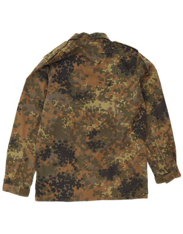 Vintage Herre Overshirt Military Shirt Medium Khaki Camouflage Bomuld
