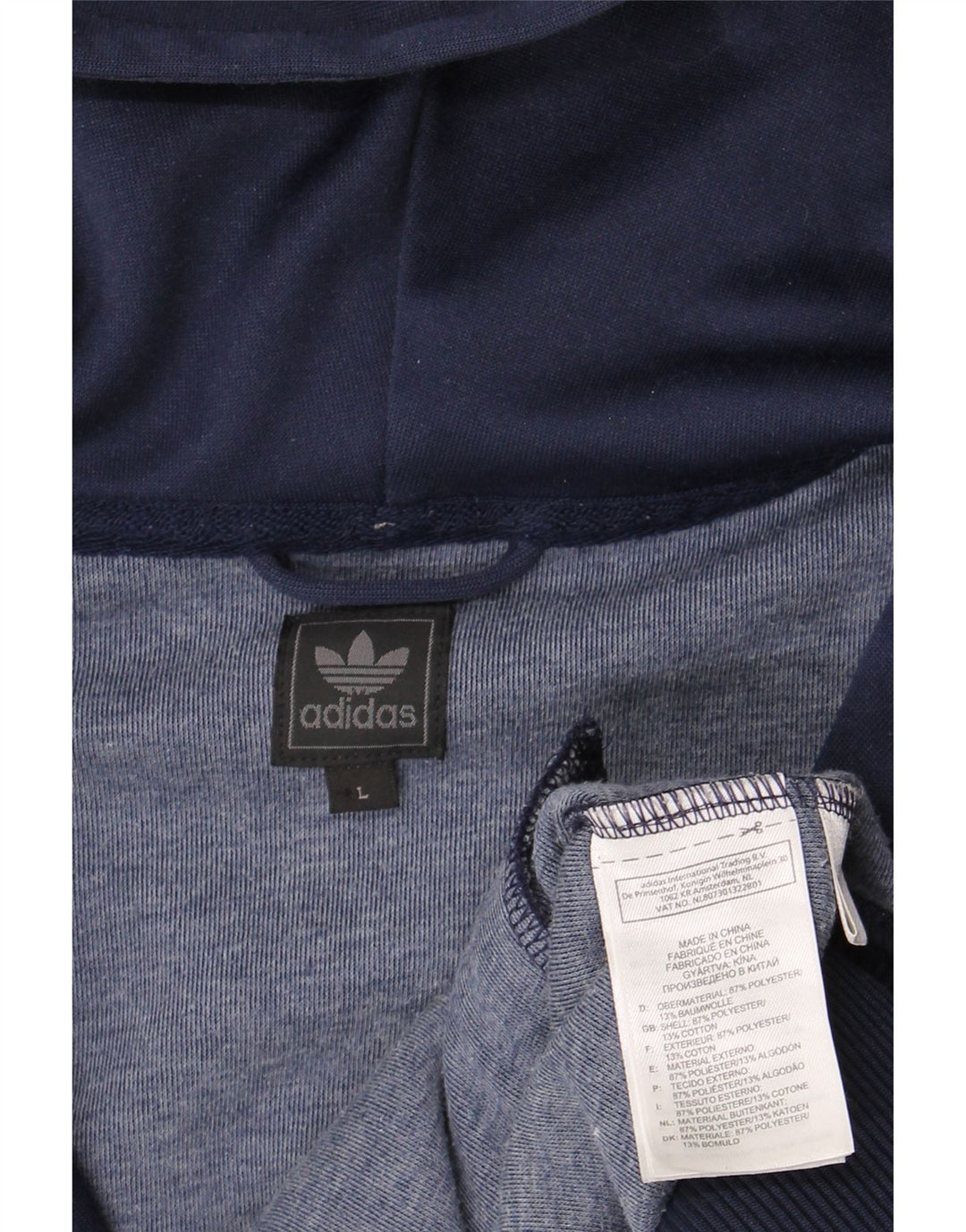 Adidas Hættetrøje med lynlås til mænd Stor marineblå polyester