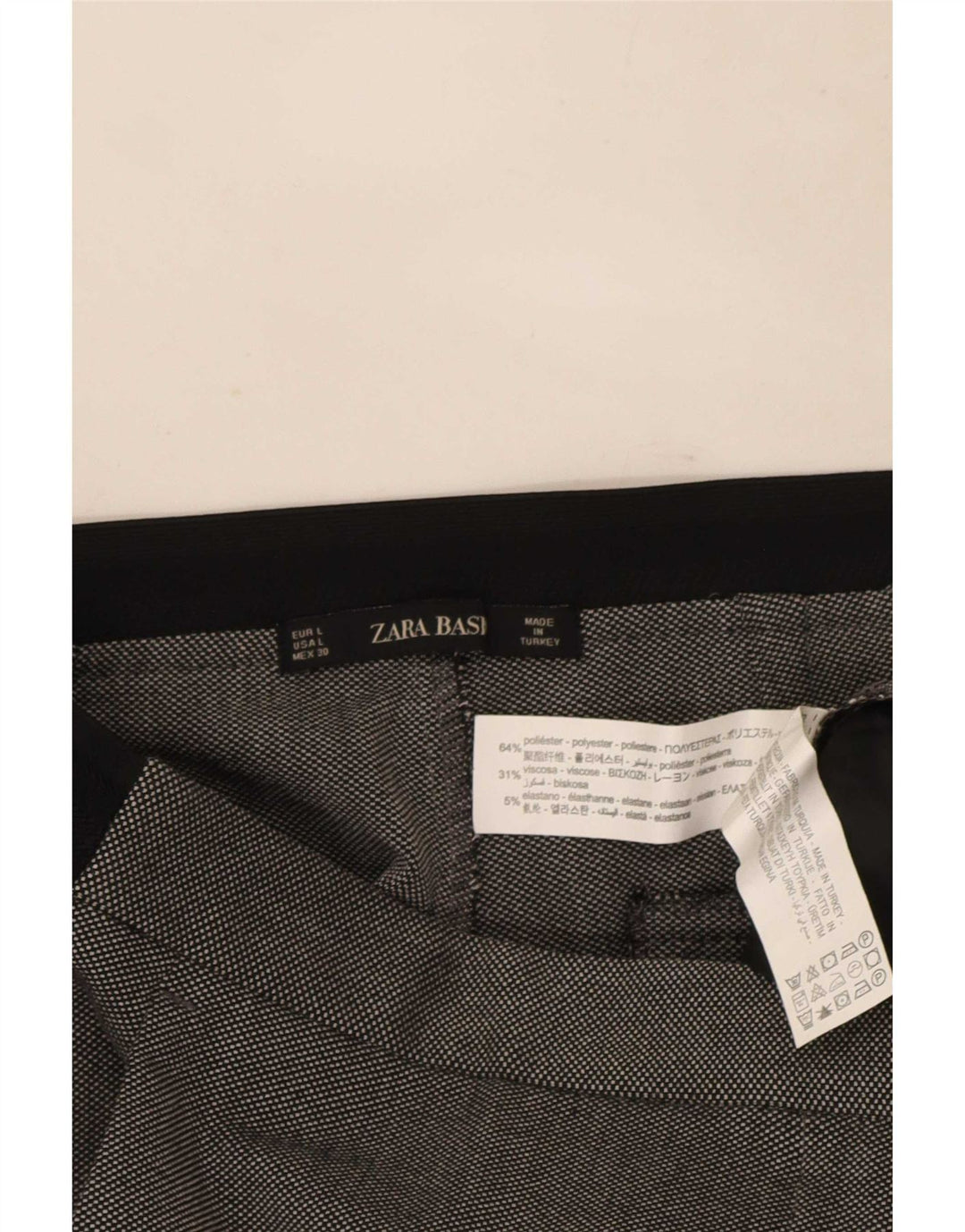 Zara Slim Suit Bukser Large W30 L28 Grå Colourblock Polyester