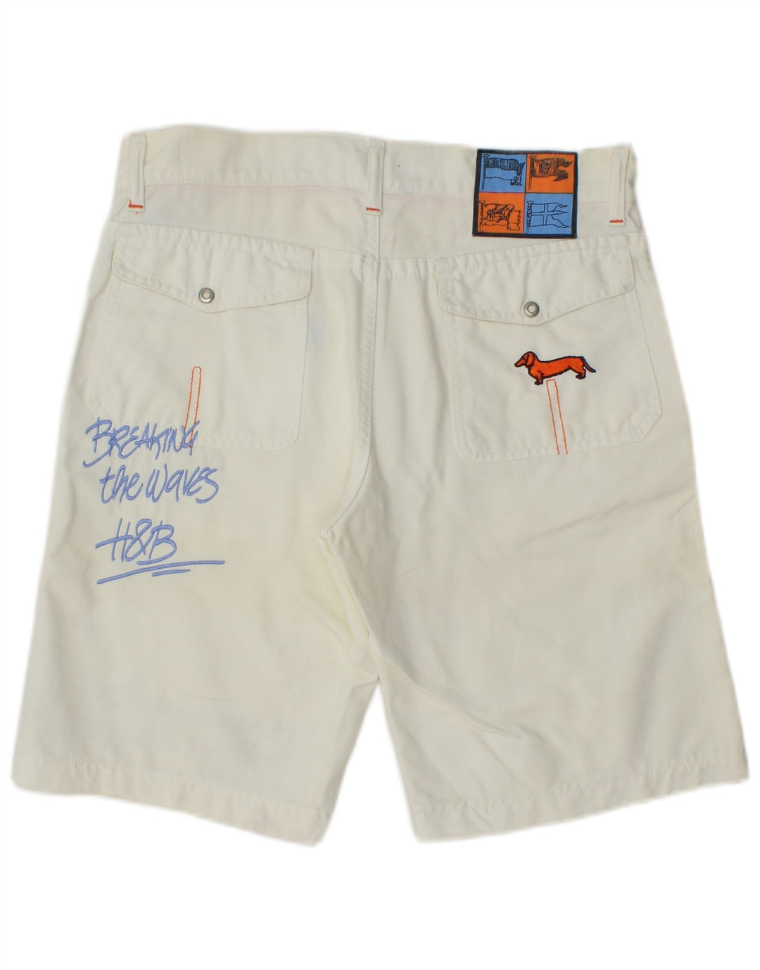 Harmont & Blaine Herre Grafiske Chino Shorts IT 48 Medium W30 Hvid Bomuld