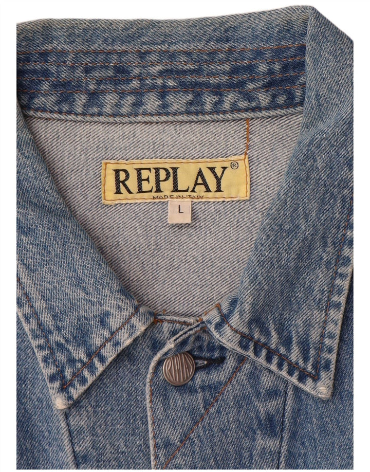 Replay Herre Denim Jacket UK 40 Large Blue Cotton