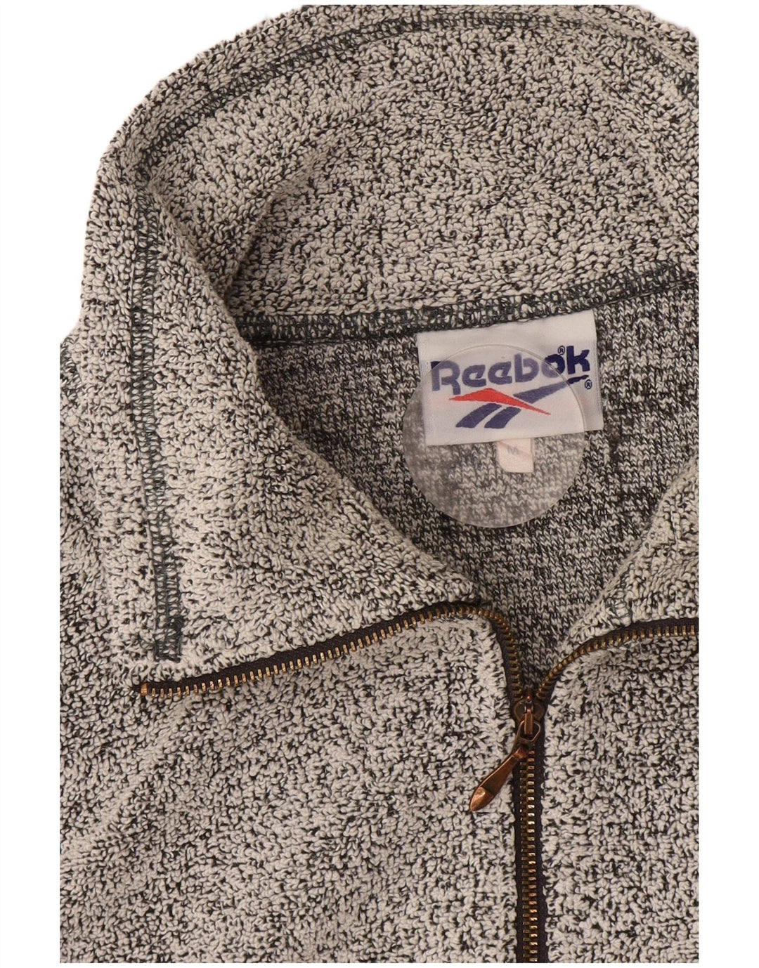Reebok Herre lynlås-hals Top Langærmet Medium Grey Flecked