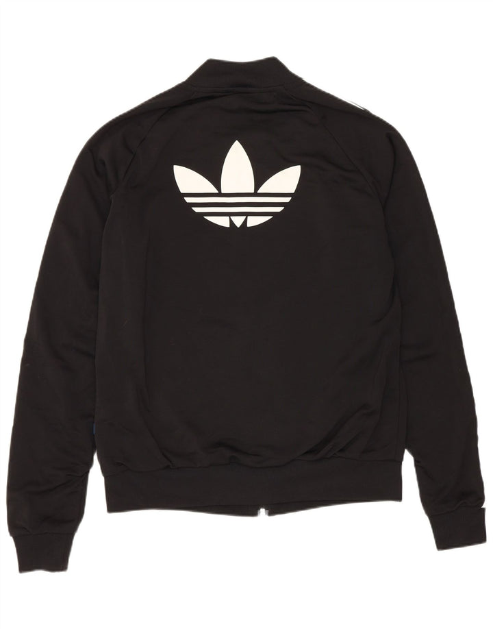 ADIDAS Grafisk træningsdragt topjakke til kvinder UK 10 Lille sort polyester