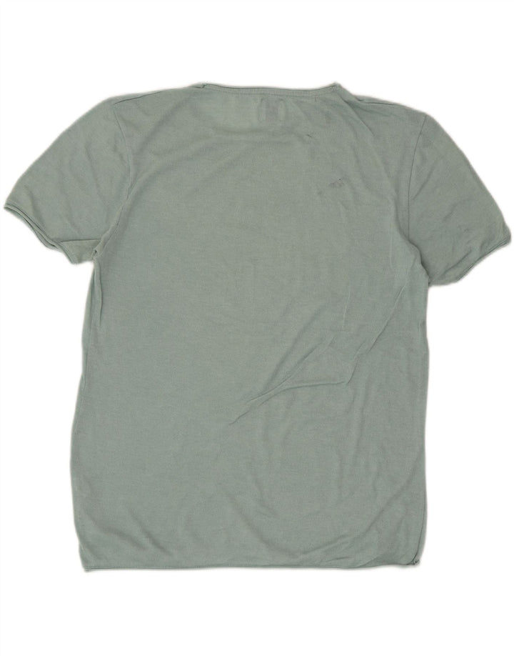 Zara Herre T-Shirt Top Stor Grøn Bomuld